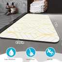 3 x Bath Mat Super Absorbent Bathmat Bathroom Floor Mat Non Slip Bathroom Mat Quick Dry Bath Rug Easy to Clean 2417 (1'6" x 2' (Rectangular), Golden)