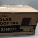 Hon&Guan Solar Attic Fan with Thermostat, 40 Watt Solar Roof Vent Fan, 12", 2000 CFM, Cools up to 2500 Sq.Ft, 2 Modes