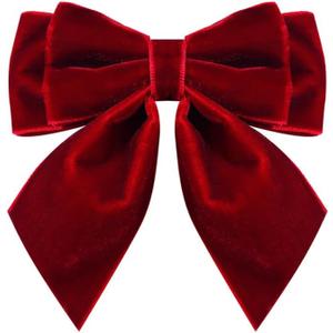 Velvet Pre-Tied Big Bow Knot Brooch Pin for Women Girls Fabric Ribbon Bowknot Collar Lapel Pins Clip Scarf Suit Dress Shirt Bouquet Corsage Brooches Fashion Jewelry Gifts Christmas Prom (Red), 2 Pack