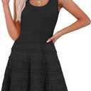 ANRABESS Womens Sundress Beach Vacation Mini Tank Dresses Summer Casual Crochet Knit Scoop Neck Sleeveless Dress
 M