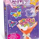 Britik Arts and Crafts for Kids Ages 8-12: Poke in Fun Art Kits for Girls, Poke Art Flower Bouquet Craft Kit, Fabric Arts for Kids DIY Flower Bouquet Kit Birthday Gift for Girls 8 9 10 11 12, Orange