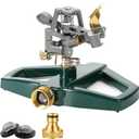 WEMADE Heavy Duty Metal Pulsating Sprinklers for Yard - 360 Degree Roating Automatic Water Sprinkler for Lawn with Metal Base, Impact Sprinklers for Large Area Covers Up to 85 Diameter