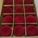 Waipfaru 12Pcs Velvet Christmas Ornaments Balls, 3.15 Inch Burgundy Red Christmas Ornaments Balls Set, Large Shatterproof Flocked Hanging Velvet Ornaments for Xmas Home Decor