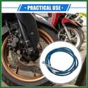 Motoforti Hydraulic Brake Hose Line Pipeline, 220cm 86.61" 10mm 0.39" Braided Oil Pipe W/Tube Nut Universal for Motorcycle ATV Go Kart Durable Stainless Steel Blue W/Spring Long-lasting