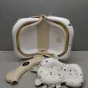 TPN Collapsible Baby Bathtub, Baby Bath Tub with Soft Cushion & Real-Time Thermometer, Baby Bathtub Infant to Toddler Tub (0-36 Months), Portable Newborn Travel Bath tub (Beige)