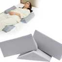 Positioning Wedge Pillow for Side Sleeping , Wedge Pillow Set for After Surgery,Preventing Bedsores, After Surgery, Knees Elevated, Pregnancy (Grey)