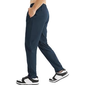 GuaGal Men's Lightweight Joggers Pants with Zipper Pockets Sweatpants for Men Athletic Gym Workout Jogging Pants Navy L