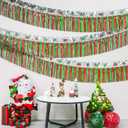 Mega-L Christmas Decorations 2Packs 39Feet Foil Fringe Garland Tinsel Streamers, Red Sliver and Green Jingling Bell Metallic Hanging Backdrop Banner Table Skirts for Parade Floats Golf Cart Holiday