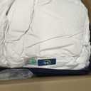 Serta Goose Feather Down Fiber Comforter King Size - 100% Cotton Cover Duvet Insert - Hotel Luxury Hypoallergenic Bedding Comforter All Season Medium Warmth 106 x 90 Inch White
