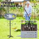 Bird Bath for Outside, Garden Freestanding Birdbath & Birdfeeder with Removable Bowl, Bird Baths Feeder for Outdoors Garden Patio Yard Lawn Decor, 5-Pronged Base & Easy to Clean(Grey)