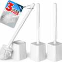 FORASTO 3Pack Toilet Bowl Brush and Holder Set - Toilet Scrubber Brush,Cleaning Brush,Bathroom Decor,Household Essentials,Cleaning Supplies,Home Essentials,White