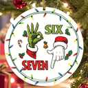Six Seven Christmas Ornament 2025, Funny 67 Meme Ornament for Gen Z, Santa Hand Christmas Tree Ornament, Funny Christmas Ornaments 2025, Gag Gifts, Stocking Stuffers for Teen Girls Pack of 4
