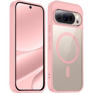 for Google Pixel 10 Case/Google Pixel 10 Pro Case,[Compatible with Magsafe] Military-Grade Protection & Anti-Yellowing,Magnetic Phone Case for Google 10/10 Pro-6.3",Pink