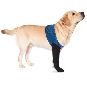 COODEO Dog Socks to Prevent Licking Paws, Healing Boots & Paw Protectors with Non-Slip Bottoms for Wound Protection, Waterproof Sleeve Shoes for Licking（Blue，M_Left)