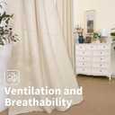 BGment 36 Inch Short Curtains for Small Window, Light Filtering Linen Burlap Textured Window Treatments Grommet Sheer Drapes for Kitchen Cafe, 2 Panels, Beige, 42 X 36 Inch