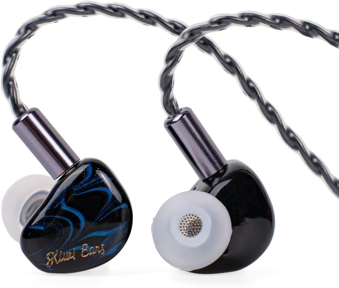 Linsoul Kiwi Ears Cadenza 10mm Beryllium Dynamic Driver IEM 3D Printed with Detachable Interchangeable Plug 0.78 2pin 3.5mm IEM Cable for Musician Audiophile (Blue)