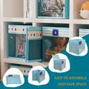 homyfort 11x11 Inch Storage Cube Bins, Fabric Cube Storage Organizer Baskets Box with Handles for Organizing Clothes, Toys, in Pantry, Closet Shelf, Nursery, Kids Room (Blue)