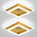 Modern LED Ceiling Lights, Gold Kitchen Ceiling Light, 32W LED Hallway Ceiling Light Fixtures, Flush Mount Ceiling Lights for Bedroom Dining Room Kitchen Bathroom(Gold) 2 Pack