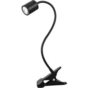 ZRPSSGE Clip-on Aquarium Light, 4W Full Spectrum LED Fish Lamp with 3-Color Button Control, for Fish Tanks, Plants, Terrariums, Coral (Black)