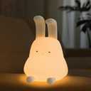 Cute Bunny Lamp, Kawaii LED Desk Decor Nightlight with Phone Stand Feature, Super Squishy Silicone Portable Light with Timer, Xmas Birthday Ideal Gifts for Baby Kid Adult