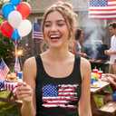 USA Crop Tops for Women American Flag Tank Top Patriotic 4th of July Tops (XL)