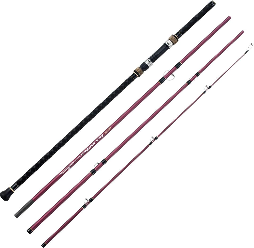 Berrypro Surf Spinning & Casting Fishing Rod Carbon Fiber Travel Fishing Rod(9-Feet & 10-Feet & 12-Feet & 13.3-Feet)