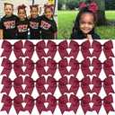 20 PCS 8" Large Cheer Bows Maroon Ponytail Holder Girls Elastic Hair Ties Hair Accessories for Teens Women Girls Softball Competition Sports Cheerleaders