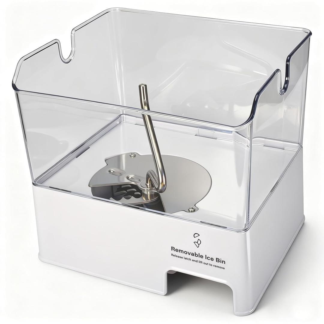 WPW10347093 Removable Ice Bin Compatible with Whirlpool Ice Maker Replacement, W10347093 Ice Bucket Replacement for Whirlpool Refrigerator Ice Container Assembly