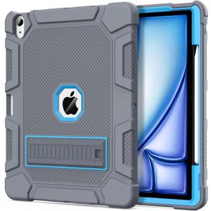 Azzsy Case for iPad Air 13 Inch (M4/M3/M2) 2026/2025/2024, [Built-in Pencil Holder] Heavy Duty Shockproof Rugged Protective Case for 13 inch iPad Air (2026/2025/2024 Version), Gray