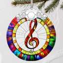 Stained Glass Musical Christmas OrnamentChristmas Tree Ornaments & Holiday Decor  Holiday Presents & Gift Ideas & Music Teacher Gifts & Music Lover Gifts & Musician Gift