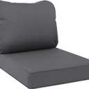 AAAAAcessories Outdoor Seat Cushions for Chairs, Waterproof, Fade-Resistant Patio Furniture Replacement Cushions, 21" x 21" x 4" + 23" x 17", Dark Gray