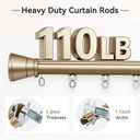 Track Curtain Rod, 10ft Heavy Duty Traverse Curtain Rod, Gold