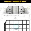 Gtongoko Dog Car Barriers for SUVs, Vehicles, Cars, Trucks, Upgraded Adjustable Heavy-Duty Wire Mesh Pet SUV Barriers Universal-Fit, Car Accessories Safety Travel, 2pcs 51.2In Elastic Ropes Included