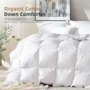 Feather Down Fiber Comforter Oversize King Size,Hotel Style Bedding Comforter,750+ Fill Power,1200TC,100% Organic Cotton Fabric,All Season White Duvet Insert with 8 Corner Tabs
