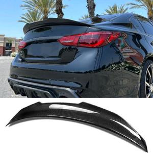 Rear Trunk Spoiler Wing Fit for Infiniti Q50 Q50S 2014-2024 4-Door Sedan 2.0t/ 3.0t/ Luxe/Premium, PSM Style,Carbon Fiber Look Duckbill Decklid Lip Exterior Accessories