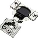 Ravinte 50 Pack 25 Pairs 1/2 inch Overlay Soft Close Hinges for Kitchen Cabinet Hinges Satin Nickel Hidden Hinges Stainless Steel Concealed Hinge self Closing