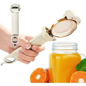 Jar Opener Bottle Opener for Seniors with Arthritis, Multi Retractable Magnetic Can Opener, Jar Grippers for Opening Jars, Kitchen Gadgets for Weak Hands and Senior Arthritis (White)
