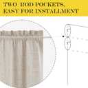 NICETOWN 100% Blackout French Door Curtains Linen Textured Privacy Door Window Curtains Thermal Insulated Drapes for Bedroom Kitchen, W25 x L40 Inch Long, 1 Panel, Cream