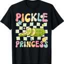 Pickle Princess Groovy Funny Pickle Girl Cucumber T-Shirt Small