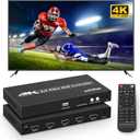 2x2 HDMI 4K Video Wall Controller with Media Player Function,4K@30HZ TV Wall Processor, 8 Display Modes 1x1 1x2 1x3 1x4 2x2 2x1 3x1 4x1 with Remote Control, 180Rotate,with for 4x1-1 HDMI Input/Output