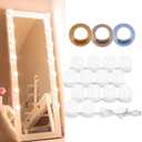 LED Vanity Lights For Mirror, Consciot Hollywood Style Lights With 14 Dimmable Bulbs, Adjustable Color & Brightness, USB Cable, Mirror Lights Stick on for Makeup Table Dressing Room Mirror,White