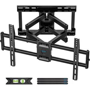 Full Motion TV Wall Mount for 37-84 Inch TVs Mounts Up to 132lbs, Fit 16" Wood Stud, Max VESA 600x400mm, Swivel and Tilt Articulating Wall Mount TV Bracket with Hole Drilling Template