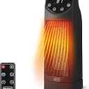 BLACK+DECKER Oscillating Space Heater, Portable Heater with Remote Control, Ceramic Small Space Heater with Two Heat Settings & LED Display, Small Heater 1500W 