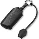 Jayanes Genuine Leather Key Fob Cover Compatible with BMW 2023 2024 2025 New 7 Series 740i 760i X1 X7 XM IX I7 2024 2025 X5 X6, Key Fob Case with Keychain & Lanyard for BMW Key Fob (4 Buttons, Black)