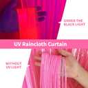 2 x Glow in The Dark Party Supplies 2Packs Neon Party Decorations 6.6 x 6.6 ft Fluorescent Macaron Orange Pink Tinsel Foil Fringe Curtains Glow Photo Booth Prop Backdrop Streamer Birthday Party Decor