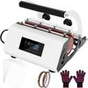 Tumbler Heat Press Machine Sublimation for 11-30oz Mug Tumbler Straight Cup with Sublimation Paper Heat Tape and Glove (White)