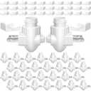 Tuanse 30 Sets Plug in Night Light Module Night Light Base with Shade Mounting Clip Plastic Lights Rotating Base for Making Your Own Decorative (White)