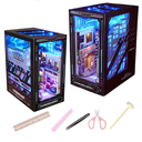 DIY Book Nook Cyber Street View Multicolour Dollhouse LED Difficult Assembling 3D Puzzle (Future World)