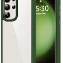 HOOMIL Case for Samsung Galaxy S23 Ultra 5G 6.8-Inch, Non-Yellowing, Drop Protection, Anti-Scratch, Transparent Hard Back Phone Cover - Green