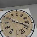 24 Inch Large Farmhouse Wall Clock, Metal Rustic Wood with Silent Quartz Movement, Easy Read Arabic Numerals, Battery Powered Round Decorative Wall Clock for Living Room Bedroom Kitchen Office Black (Arabic Numerals), 24in